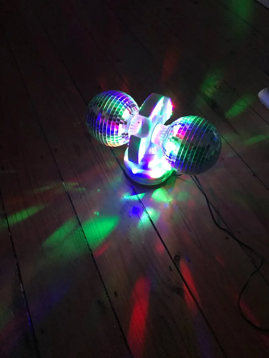 NEW in Box, Twin Rotating LED Disco Ball - Image 1
