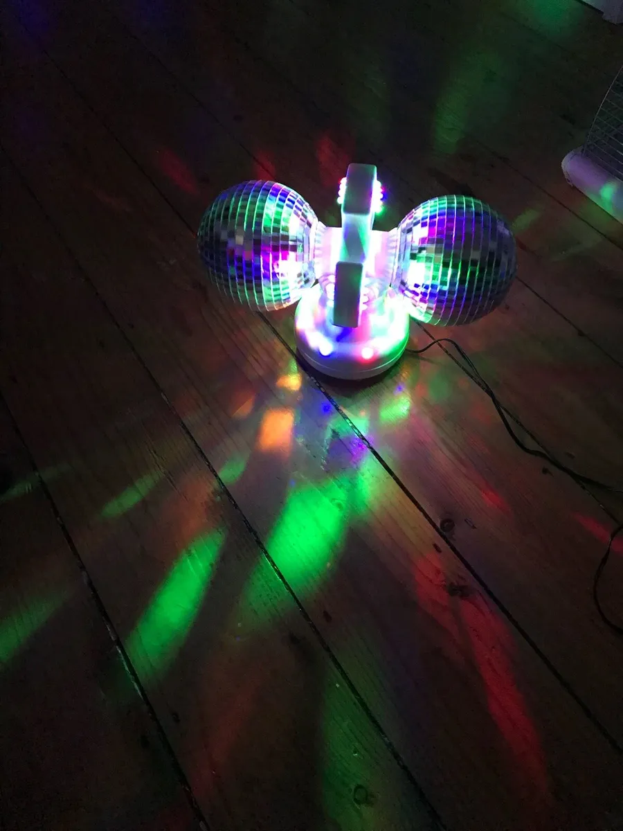 NEW in Box, Twin Rotating LED Disco Ball - Image 2