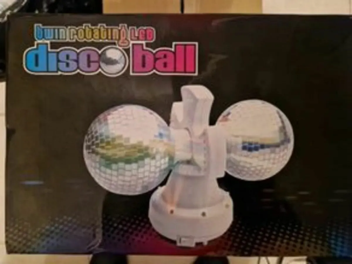 NEW in Box, Twin Rotating LED Disco Ball - Image 4