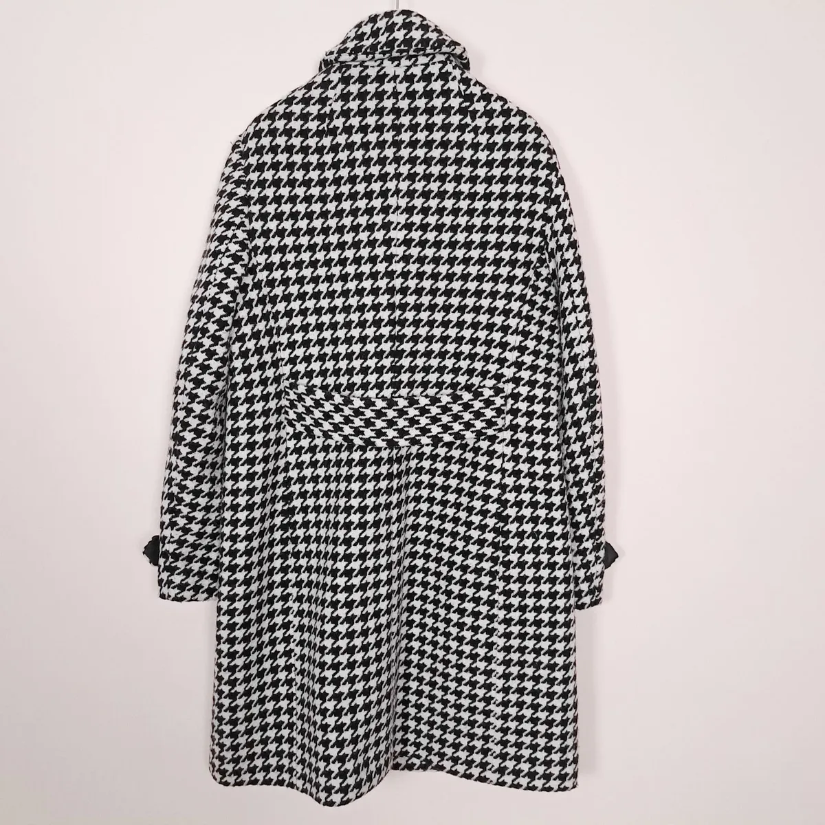 Debenhams Black White Houndstooth Coat Wool 14UK - Image 3