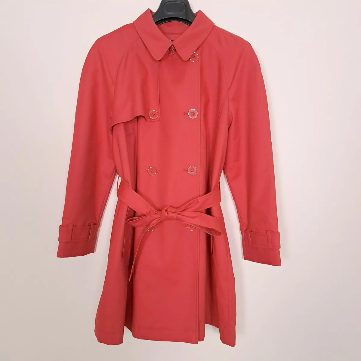 Eastex Red Orange Belted Trench Coat 14UK/42EU - Image 1