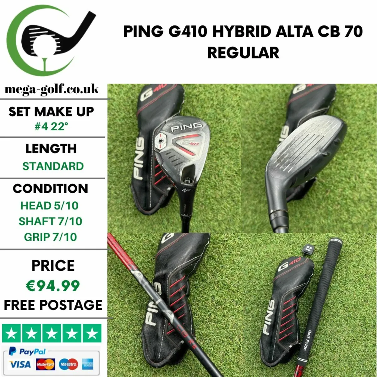 Ping G410 Hybrid / #4 22° / Alta CB 70 Regular - Image 1