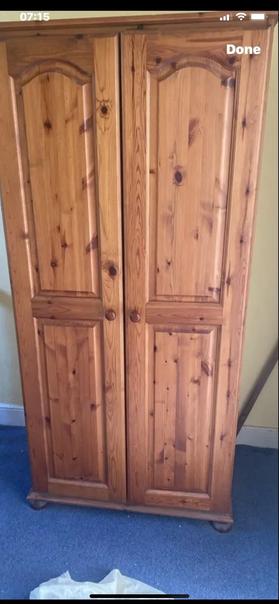 Double solid pine wardrobe - Image 2