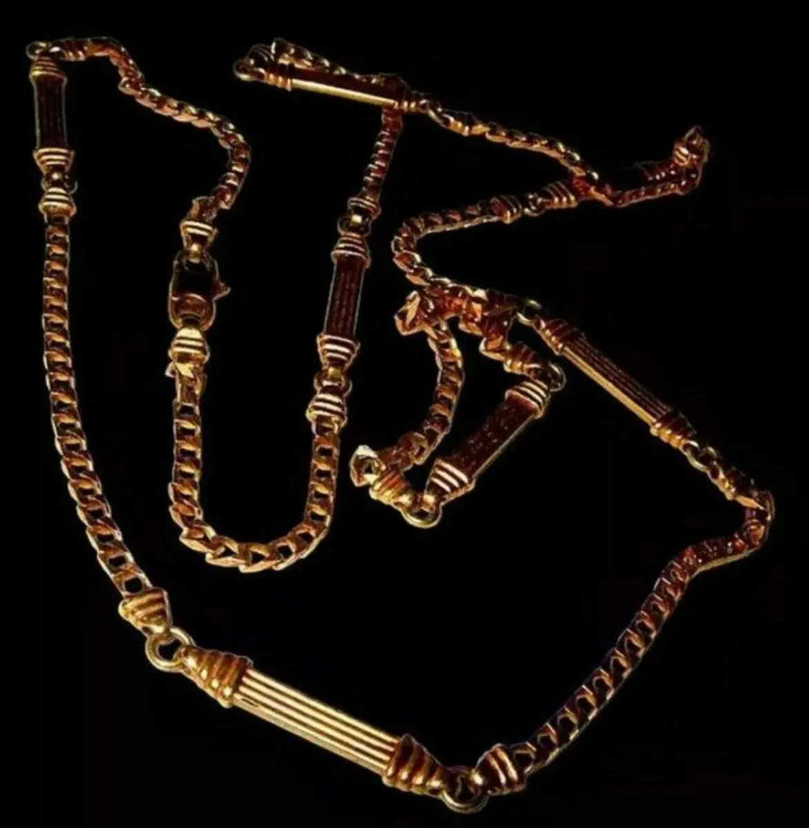 Vintage Hallmarked 9ct Gold 26" Fancy Link Chain - Image 1