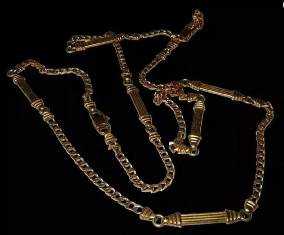 Vintage Hallmarked 9ct Gold 26" Fancy Link Chain - Image 3