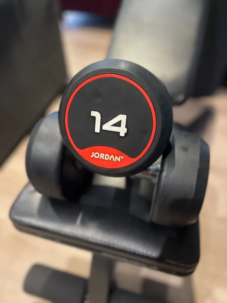 Set of dumbells 20kg to 8kg HitFitness and Jordan - Image 3