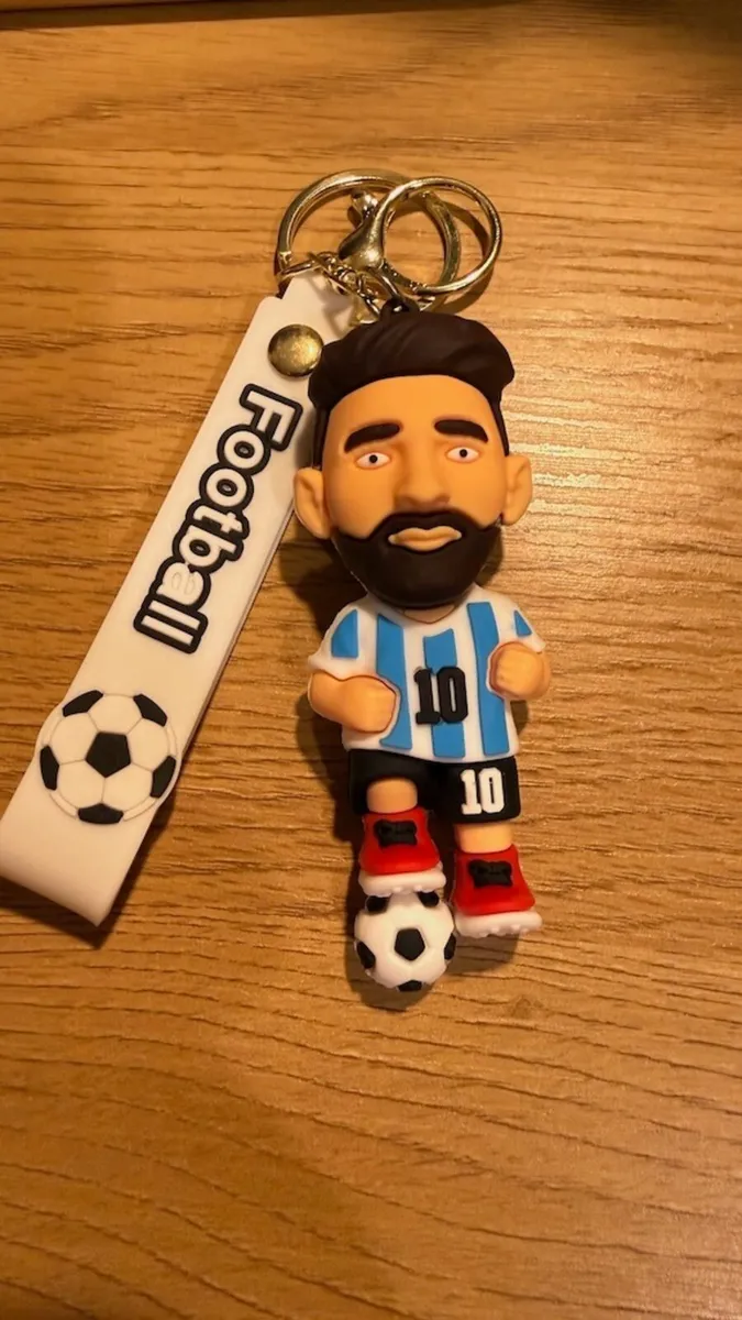 Messi, Ronaldo football character keyrings - Image 1