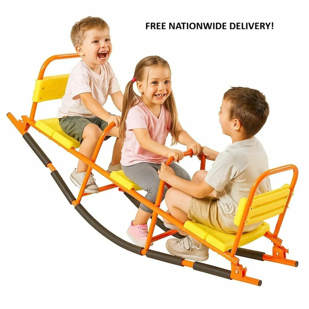 Seesaw Kids Heavy-Duty Metal 3-Seater Rocker - Image 1