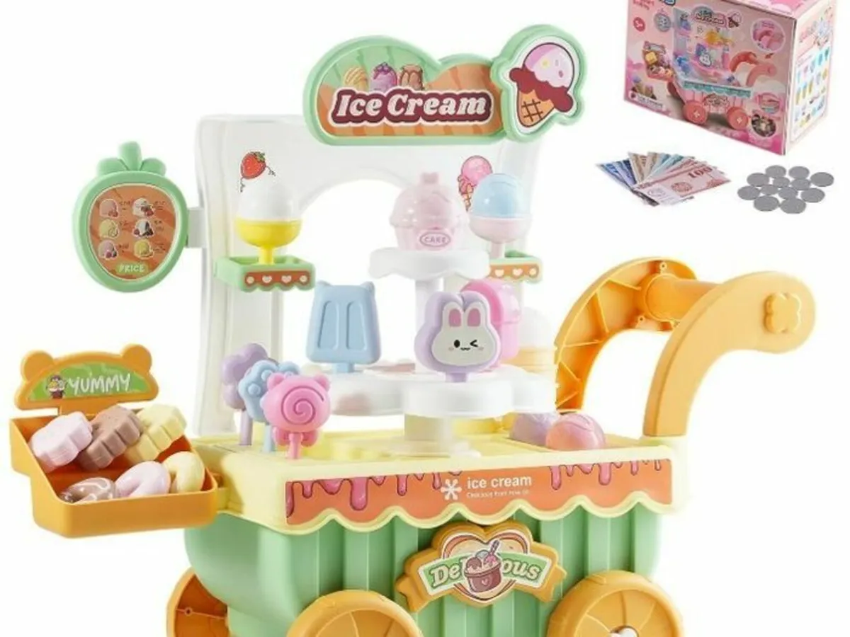 Kids Ice Cream Cart Playset | Lights & Music 3+ Ye - Image 1