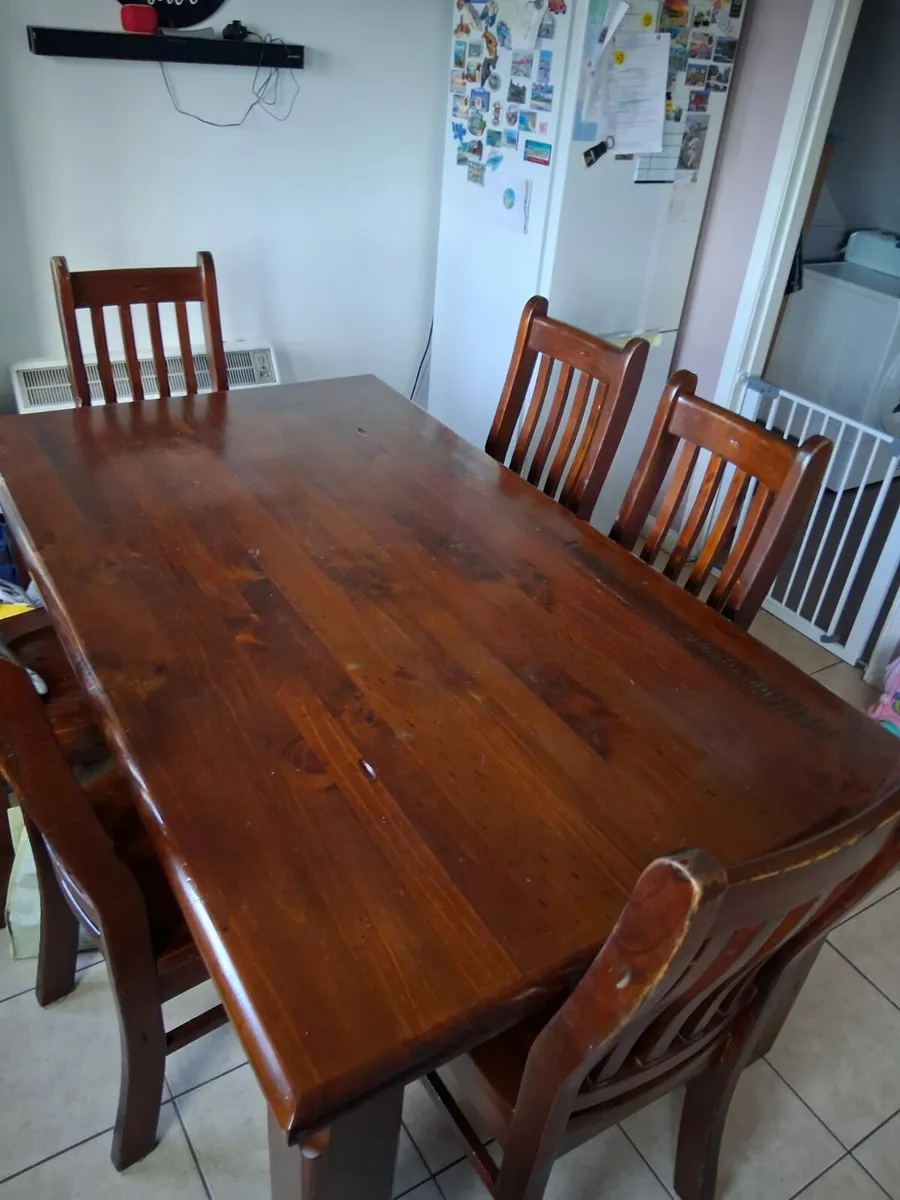 Rustic Solid Wood 6-Piece Dining Suite - Image 1