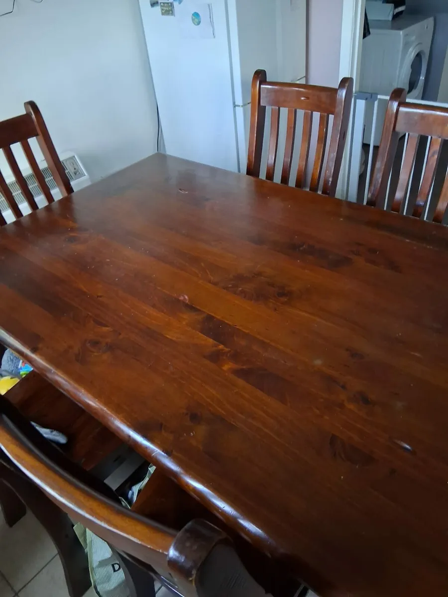 Rustic Solid Wood 6-Piece Dining Suite - Image 2