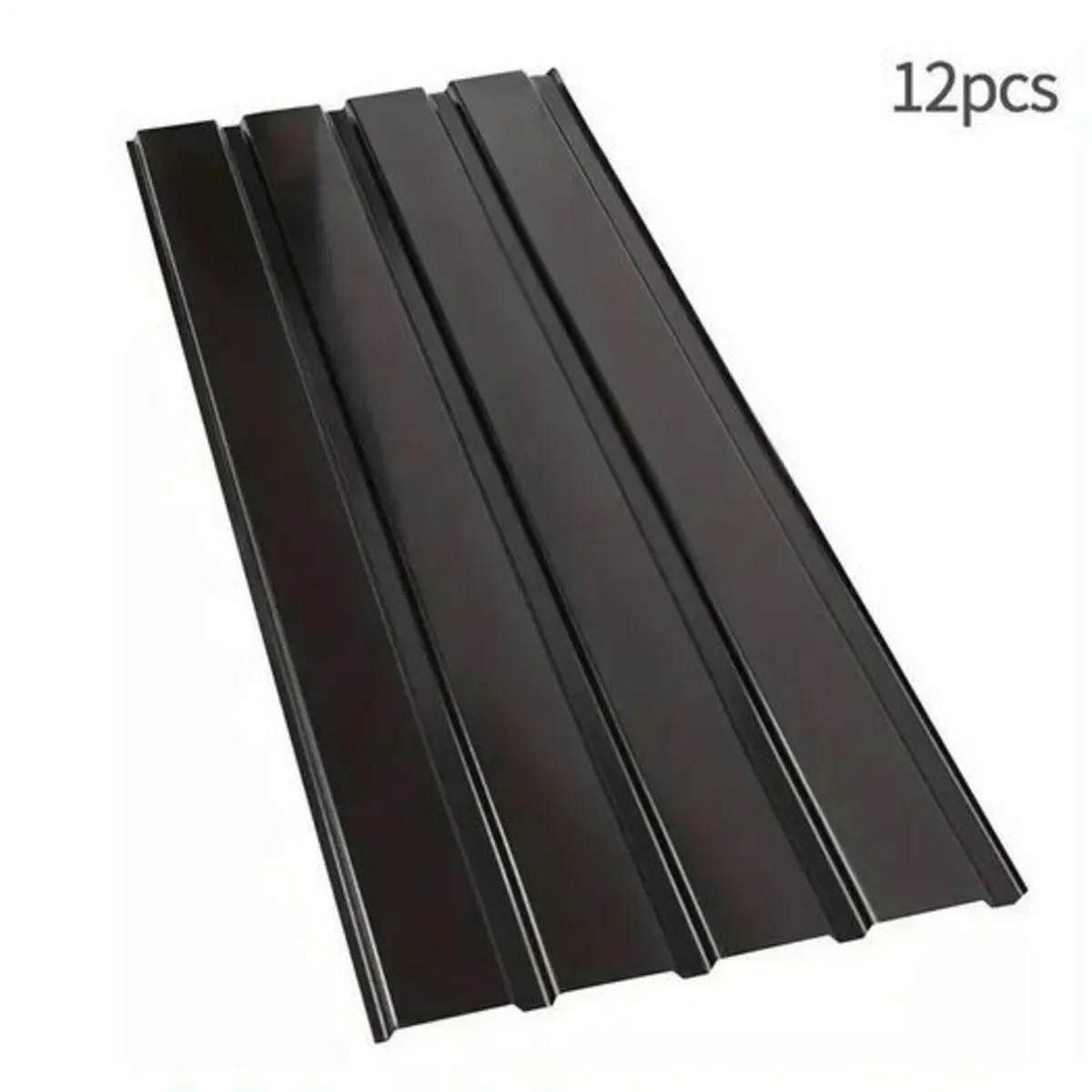 12PCS Trapezoidal Galvanised Steel Roof Panels bla - Image 1
