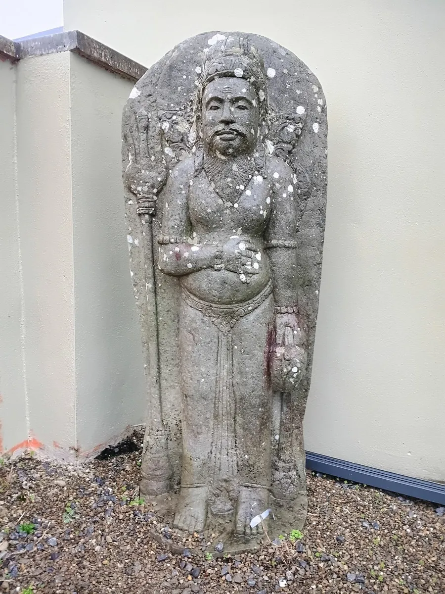 Hand-carved lava stone Hindu deity statues from Ba - Image 2