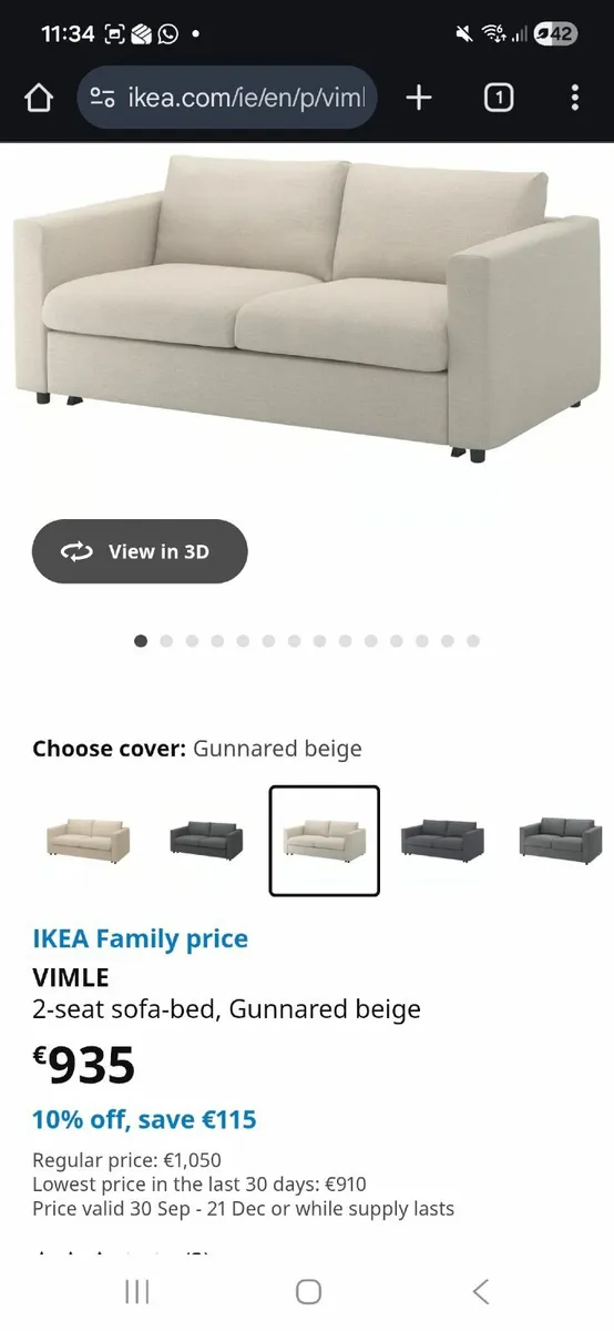2 seater sofa bed - Image 2