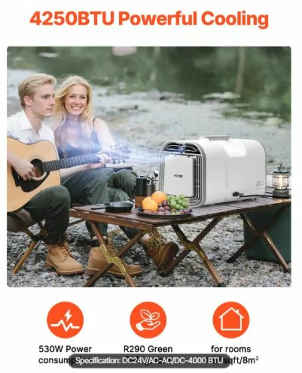 Portable Air Conditioner, 4250 BTU 3-Speed Air - Image 2