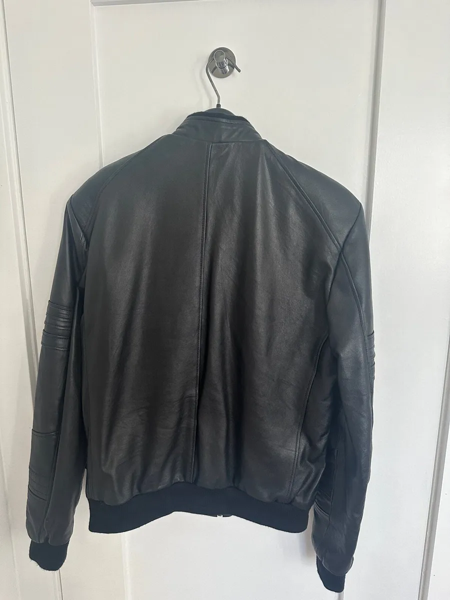 Philip Plein Leather Bomber Jacket Size M - Image 3