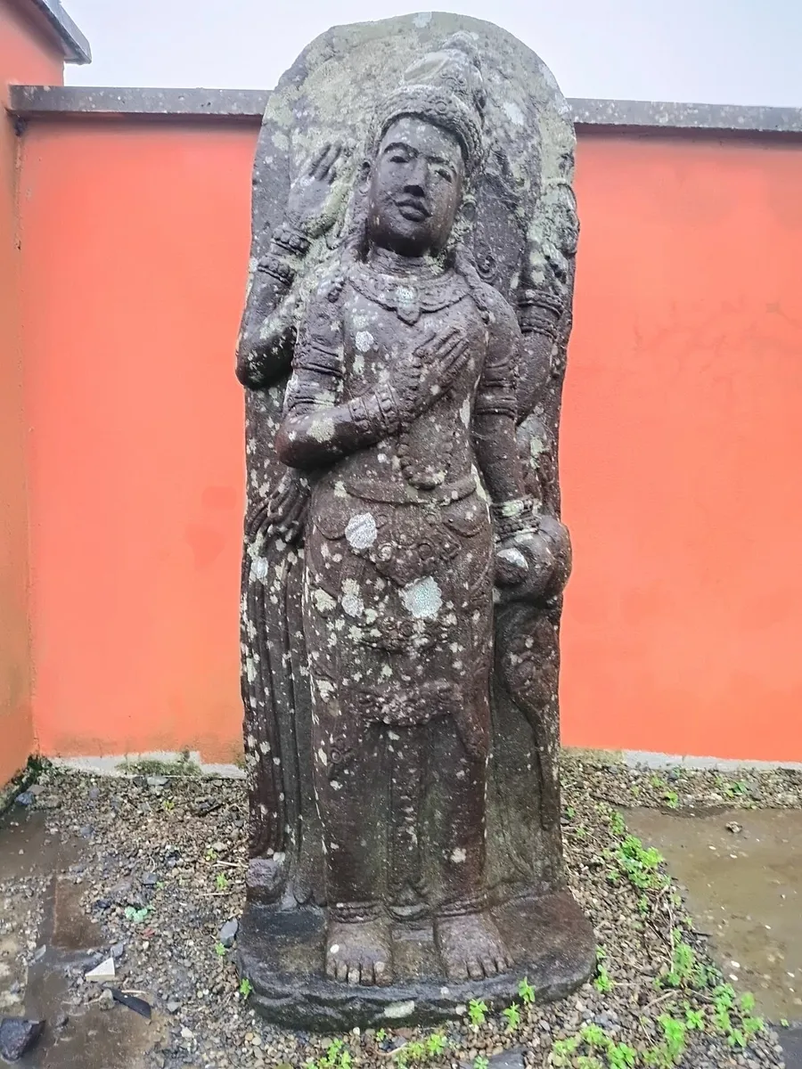 Hand-carved lava stone Hindu deity statues from Ba - Image 4
