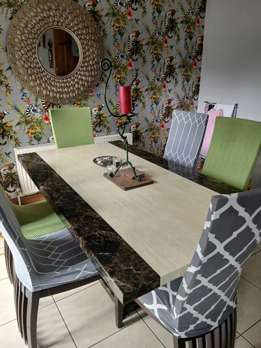 Marble table and 6 chairs - Image 3