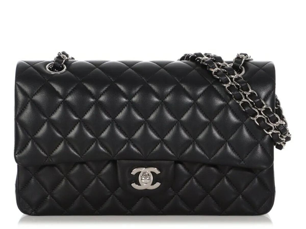 Chanel Black Lambskin Leather Jumbo Handbag - Image 2