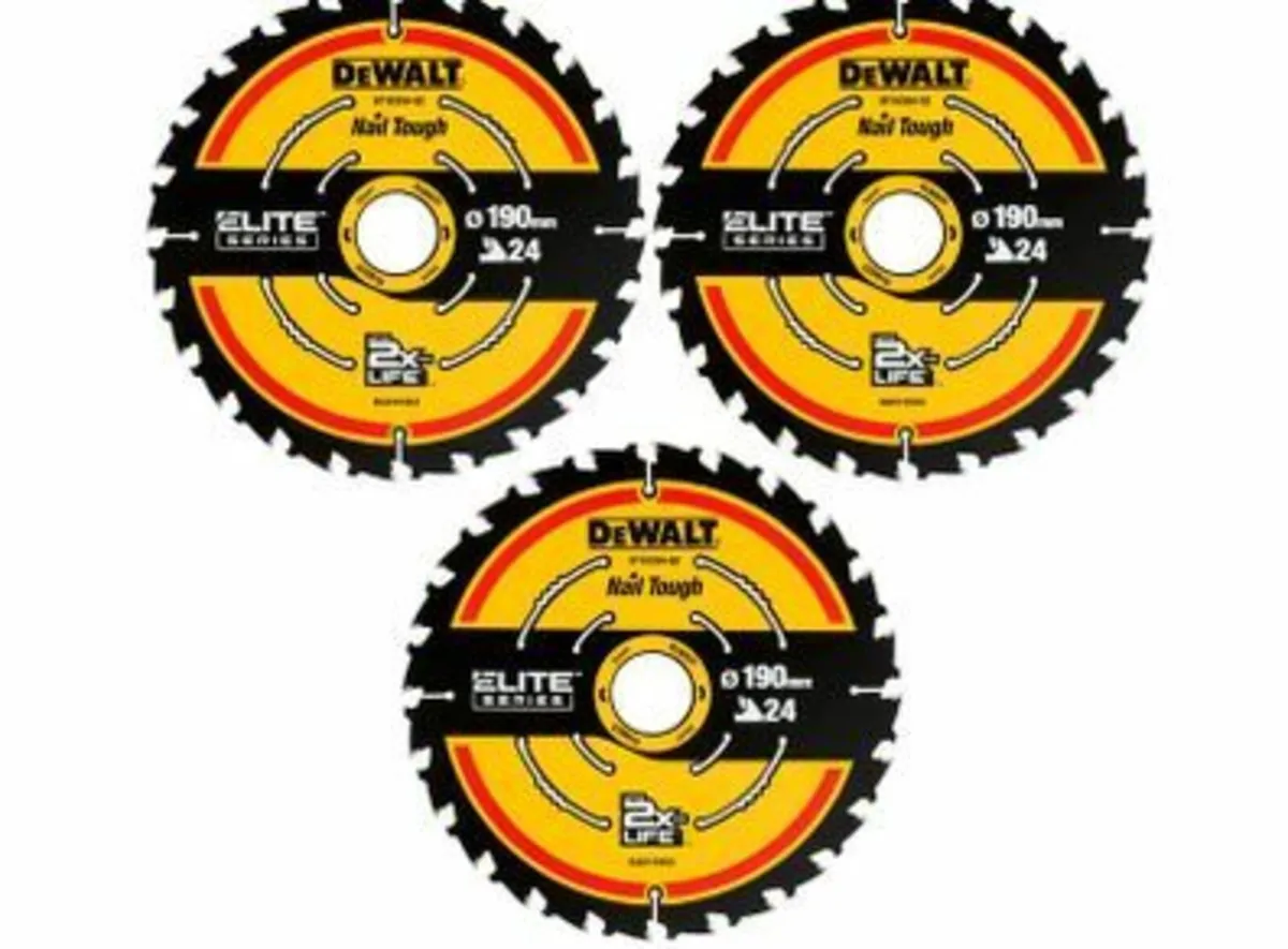 DeWalt DT10399 190mm 24T Circular Saw Blades x3 - Image 1