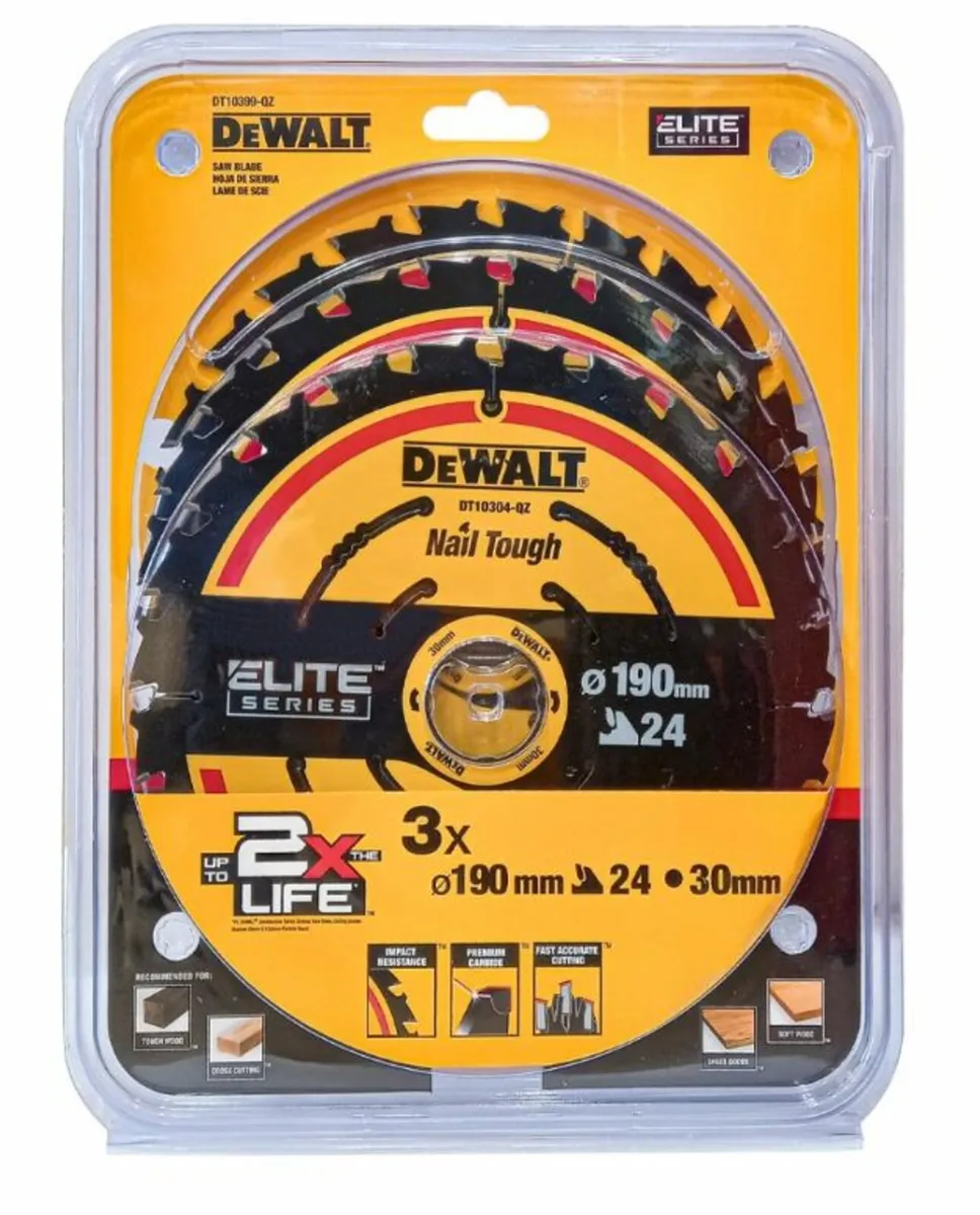 DeWalt DT10399 190mm 24T Circular Saw Blades x3 - Image 2