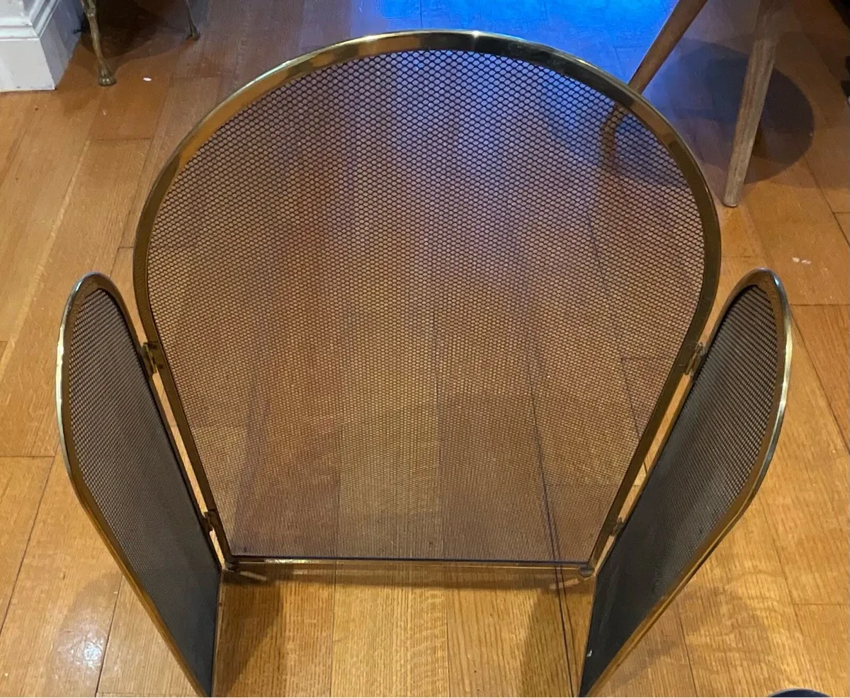 Brass 1950s Three Panel Firescreen - Image 1