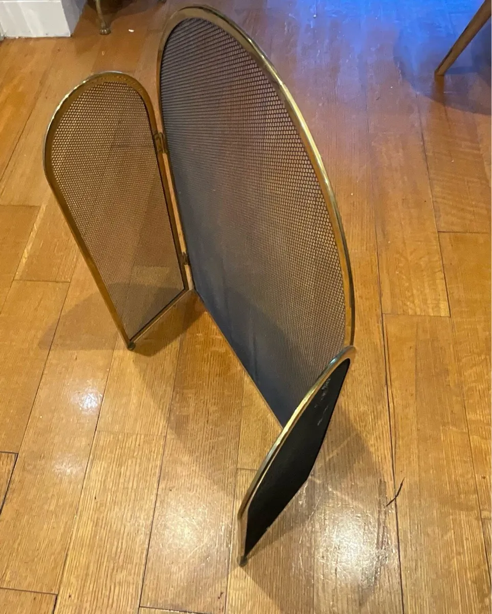 Brass 1950s Three Panel Firescreen - Image 3