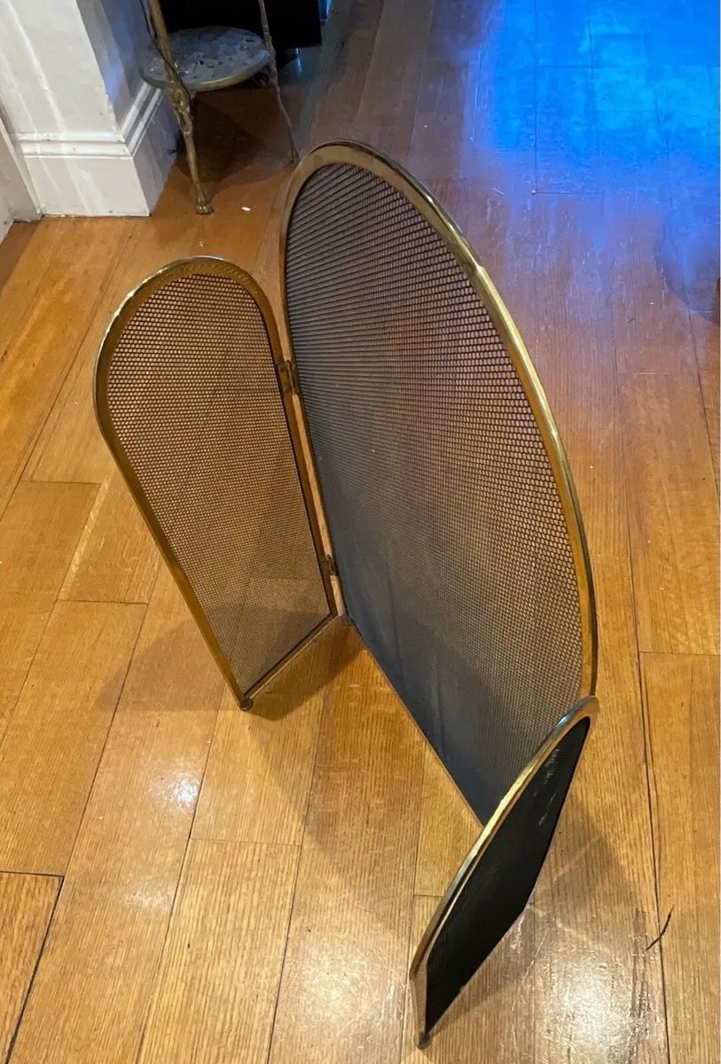 Brass 1950s Three Panel Firescreen - Image 4
