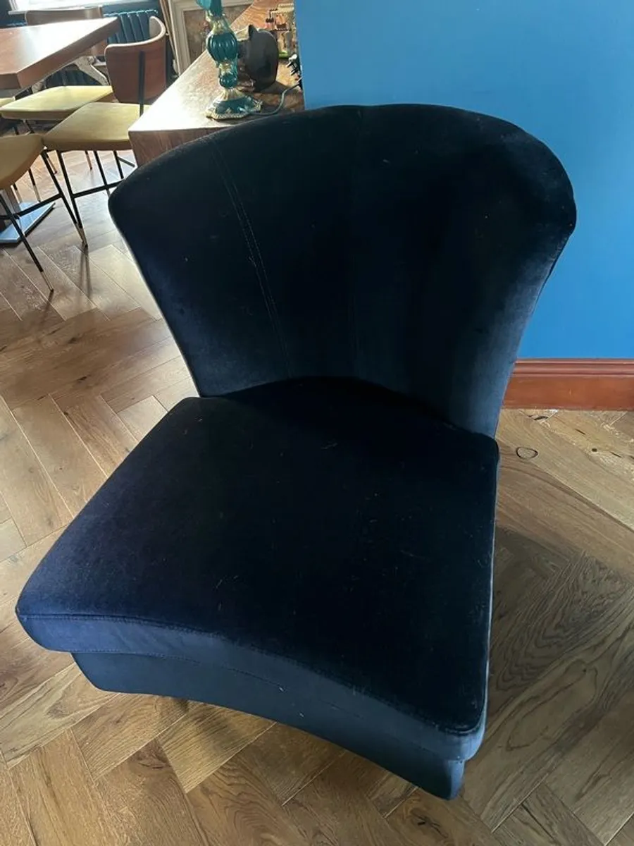 Black Velvet Accent Chair - Image 2