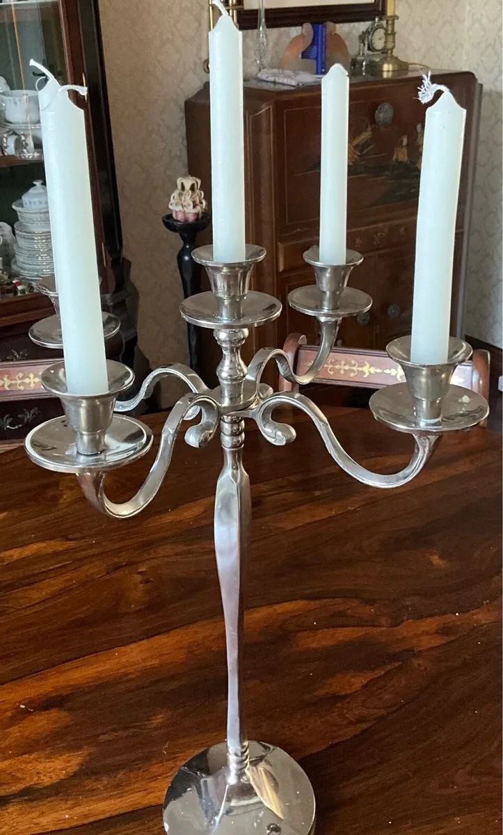 Tall Elaborate 5 Branch Candelabra - Image 1