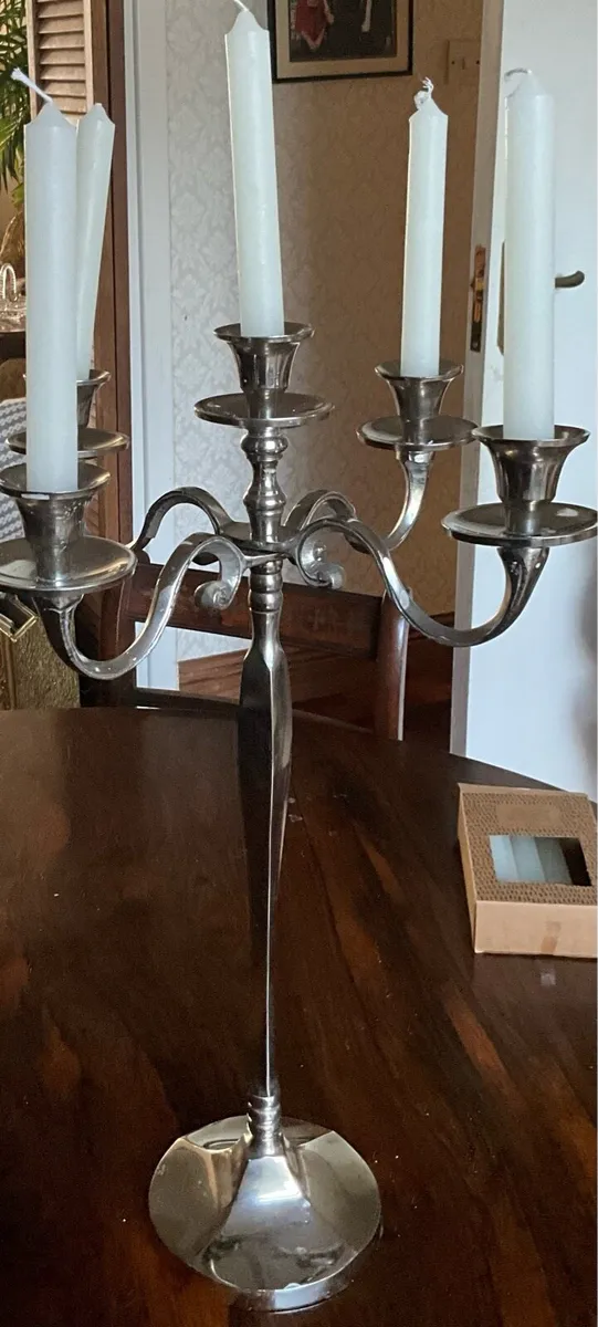 Tall Elaborate 5 Branch Candelabra - Image 2