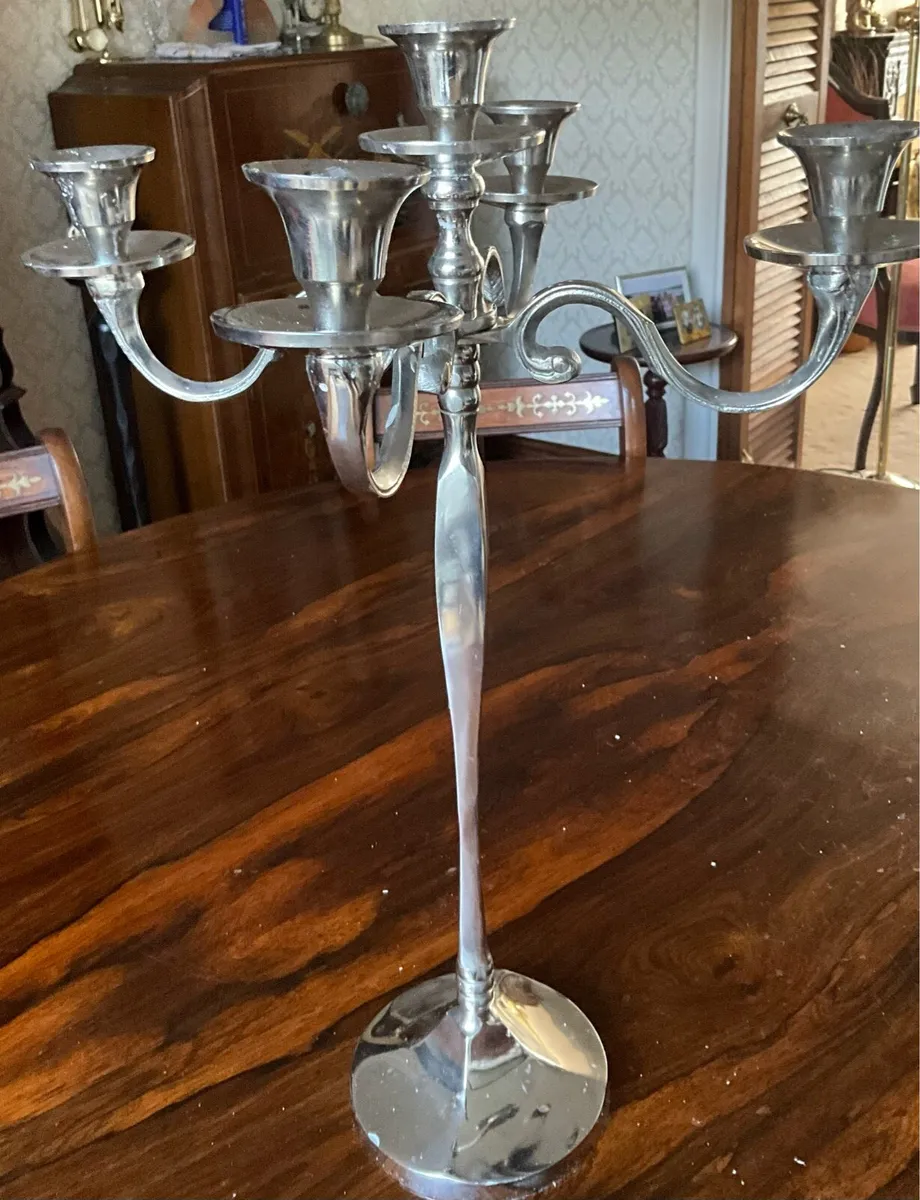 Tall Elaborate 5 Branch Candelabra - Image 3