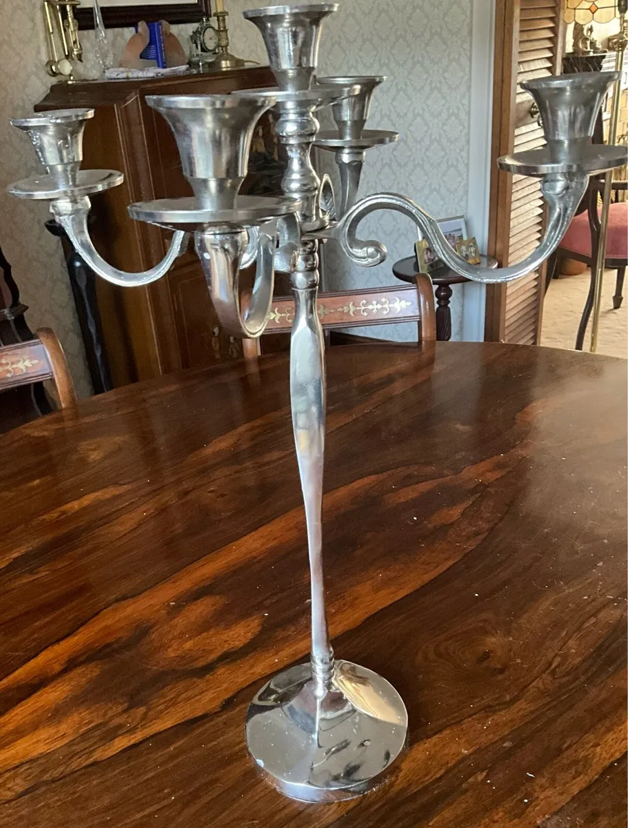 Tall Elaborate 5 Branch Candelabra - Image 4