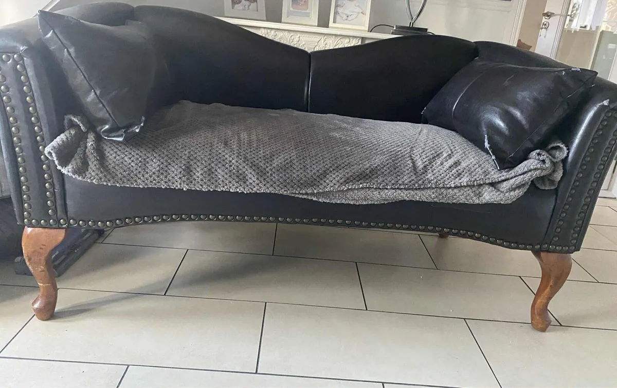 Faux Leather Love Seat - Image 2