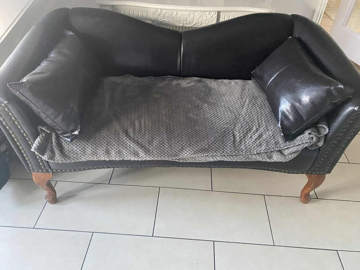 Faux Leather Love Seat - Image 3