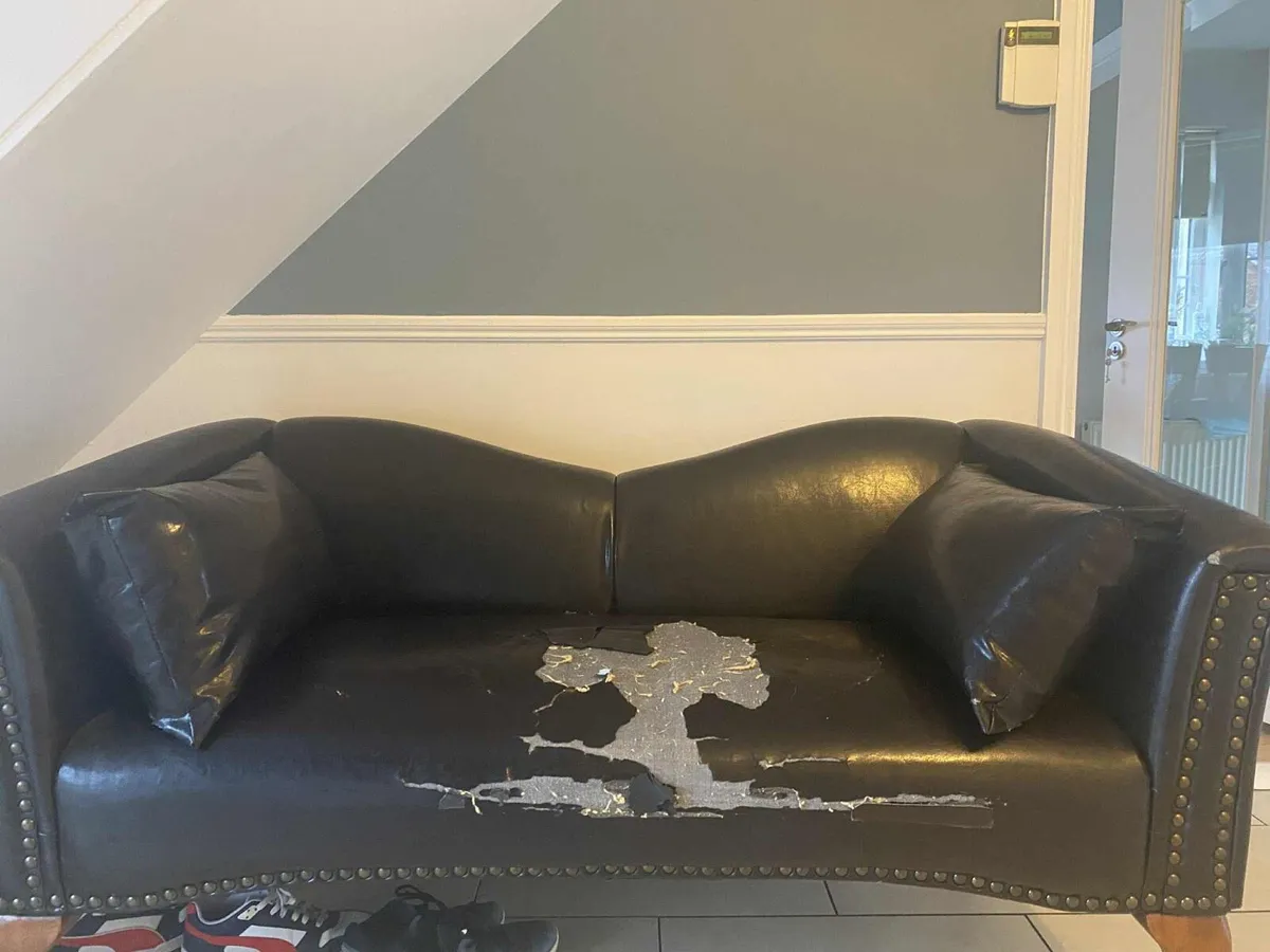 Faux Leather Love Seat - Image 4