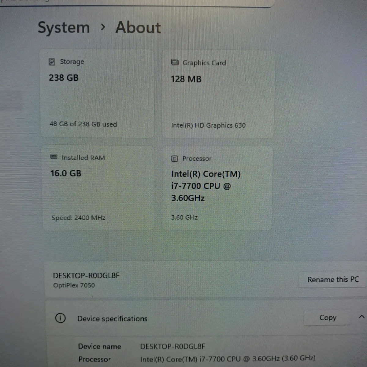 Dell OptiPlex 7050 SFF | i7-7700 | 16GB RAM | 256G - Image 4