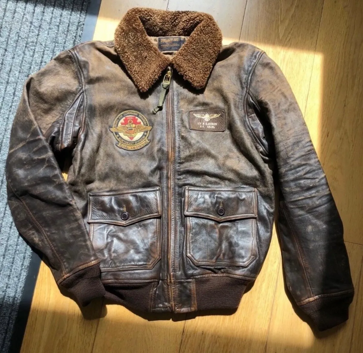 Ralph Lauren G1 Bomber flight shearling Jacket - Image 1