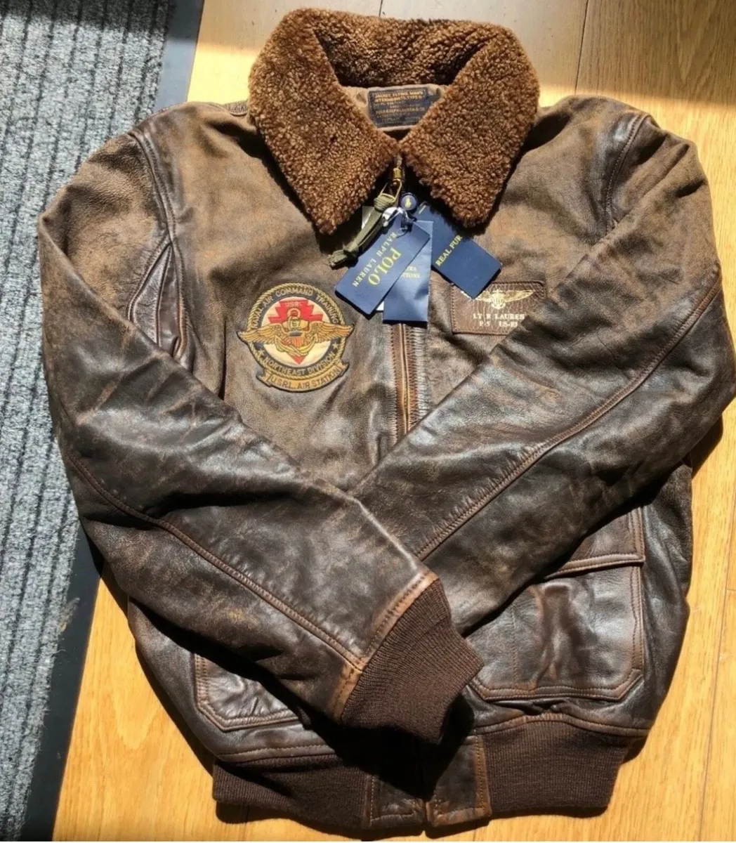 Ralph Lauren G1 Bomber flight shearling Jacket - Image 2