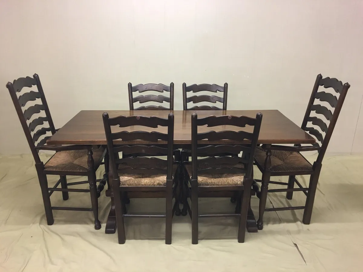 Oak Farmhouse Dining Set - Image 1