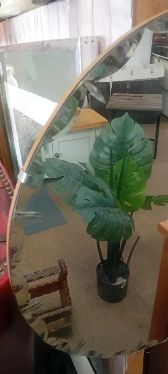 Vintage Round Frameless Mirror - Image 2