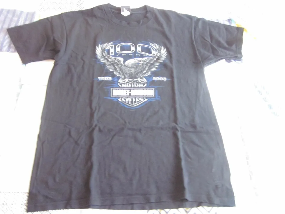 HarleyDavidson Eagle100Years Blue Chicago T/Shirt - Image 1