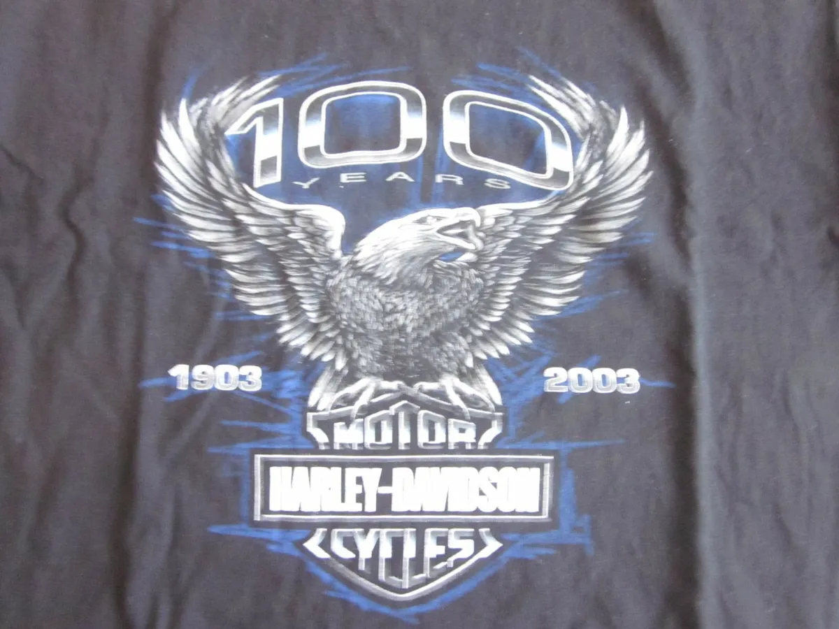 HarleyDavidson Eagle100Years Blue Chicago T/Shirt - Image 2