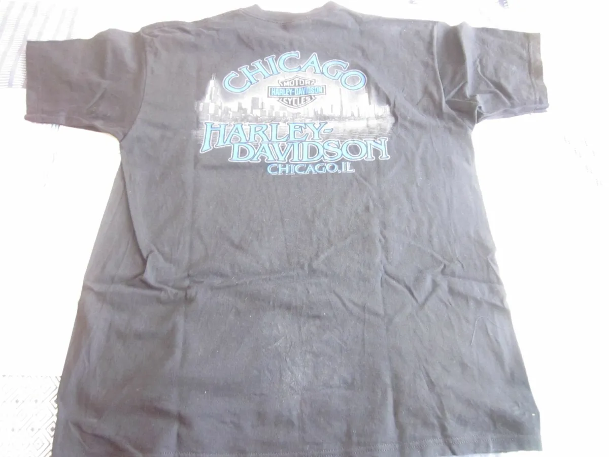HarleyDavidson Eagle100Years Blue Chicago T/Shirt - Image 4