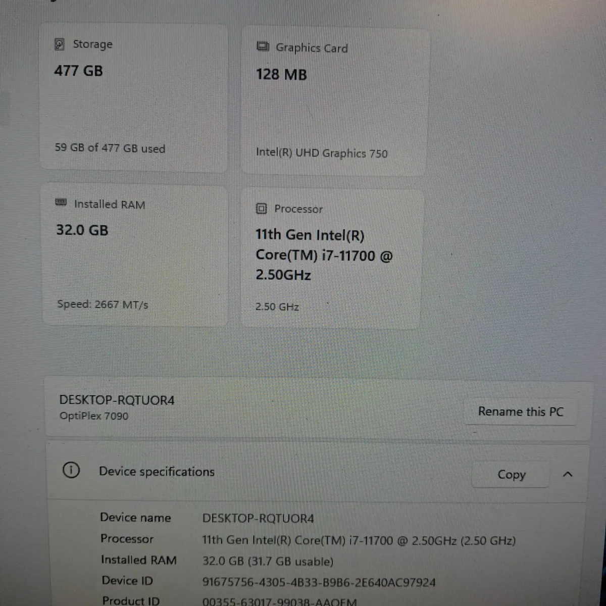 Dell OptiPlex 7090 SFF | i7-11700 | 32GB RAM | 512 - Image 3