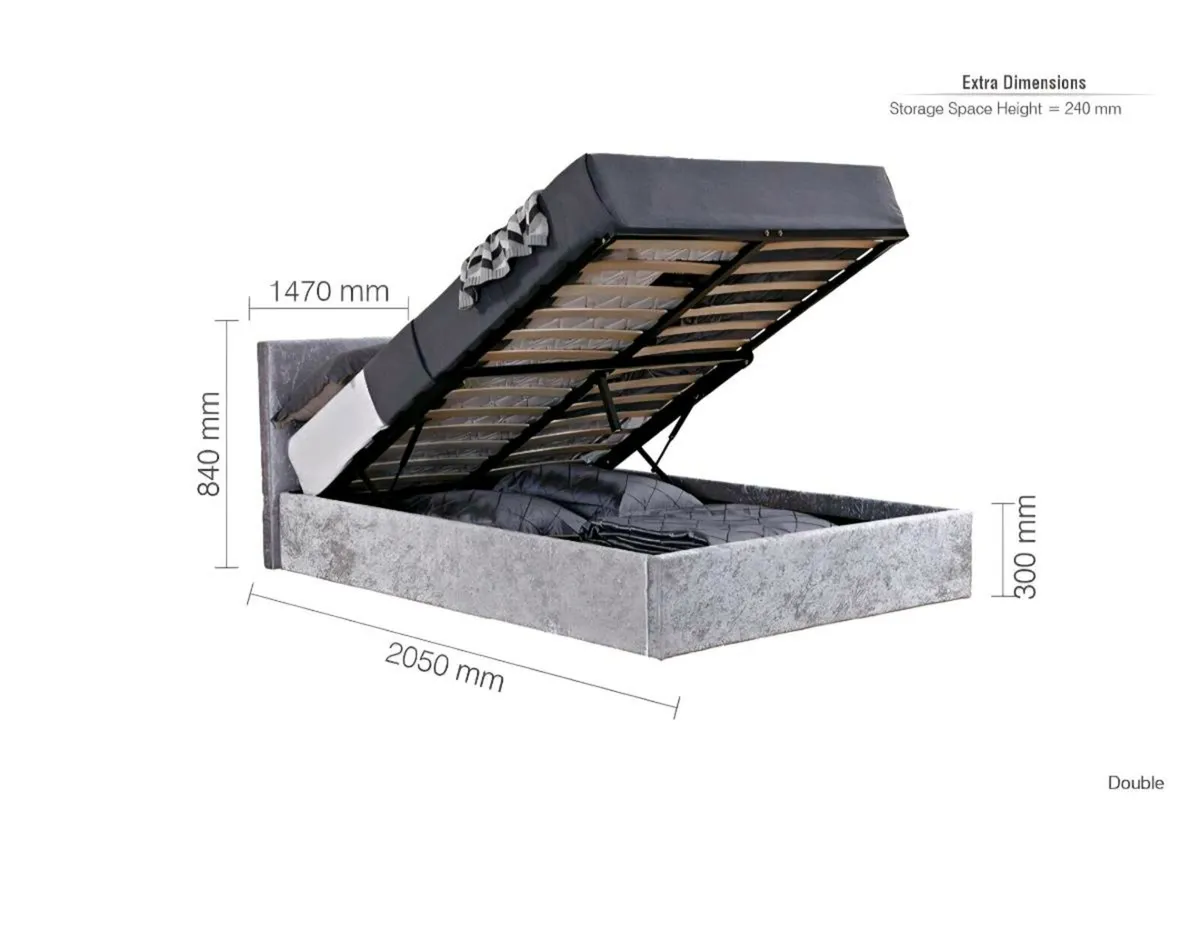 Double Ottoman Bed with Mattress - Image 3