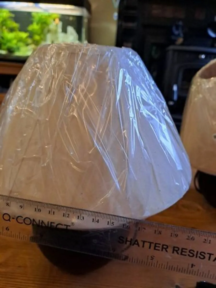 2 beige and ebony Lamps NEW - Image 4