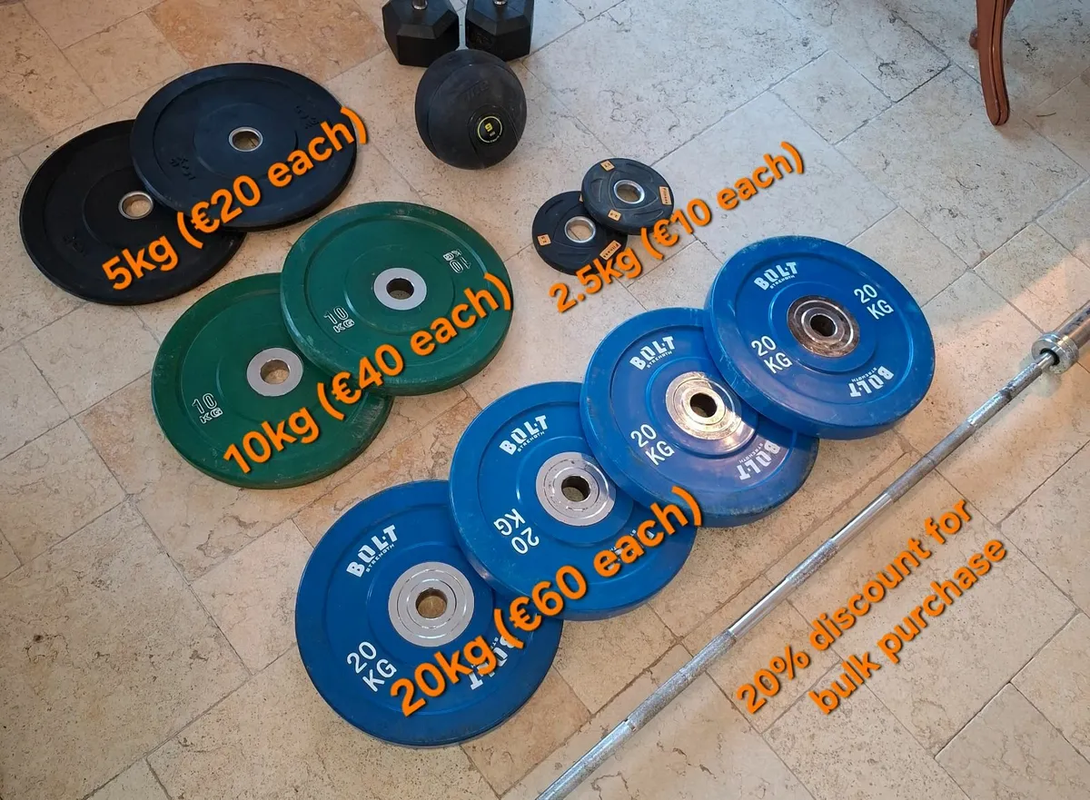 Barbell plates - 20, 10, 5 and 2.5 kg - Image 1
