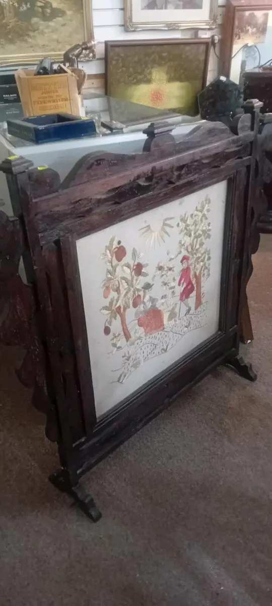 Large Carved Oak Firescreen