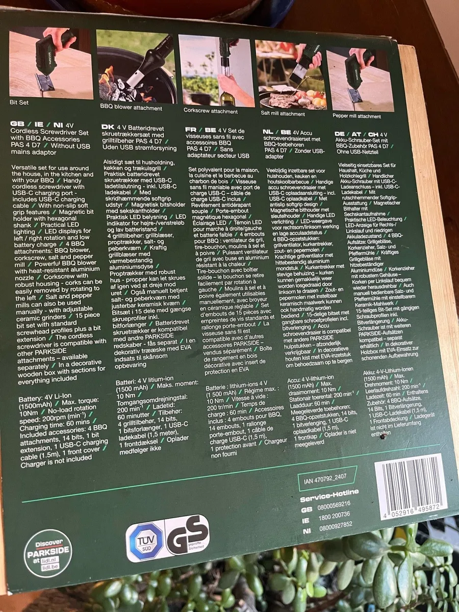 Parkside 4V Cordless Drill  with BBQ accessories - Image 4